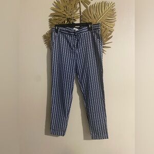 Ovi Men's Geometric Pants - Navy and White